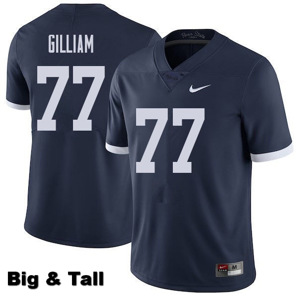 NCAA Nike Men's Penn State Nittany Lions Garry Gilliam #77 College Football Authentic Throwback Big & Tall Navy Stitched Jersey MDA4898EI